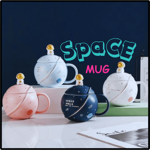 Astronaut Coffee Mug with Lid & Spoon