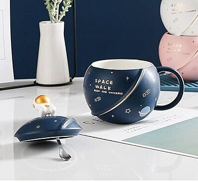 Astronaut Coffee Mug with Lid & Spoon| Astronaut Coffee Mug with Lid & Spoon|
