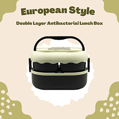 European Style Double Layer Antibacterial Lunch Box European Style Double Layer Antibacterial Lunch Box