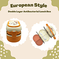 European Style Double Layer Antibacterial Lunch Box European Style Double Layer Antibacterial Lunch Box