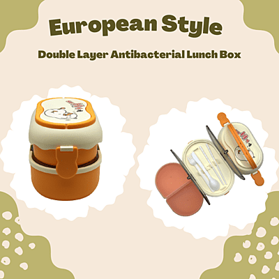 European Style Double Layer Antibacterial Lunch Box European Style Double Layer Antibacterial Lunch Box